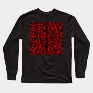 Red and Black Leopard  Pattern Long Sleeve T-Shirt